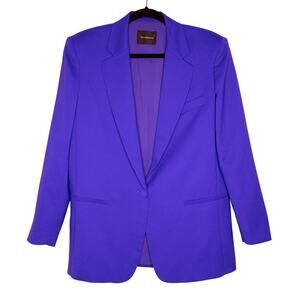 The Andamane Oversized Boyfriend Blazer Iris Purple Strong Shoulder SZ 4